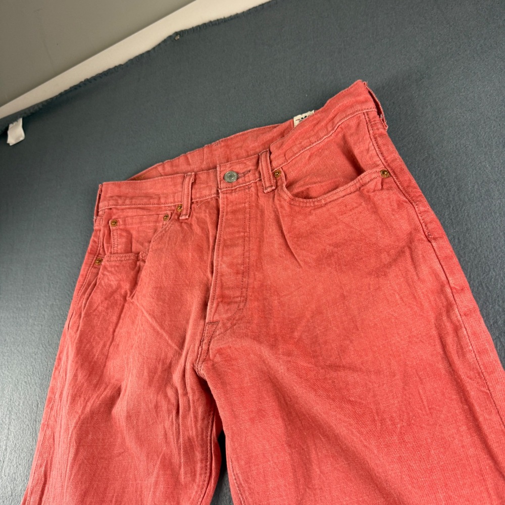 Levis 501 Jeans Men's 33x36 (Fits 32x34) Red White Oak Button Fly Straight Leg